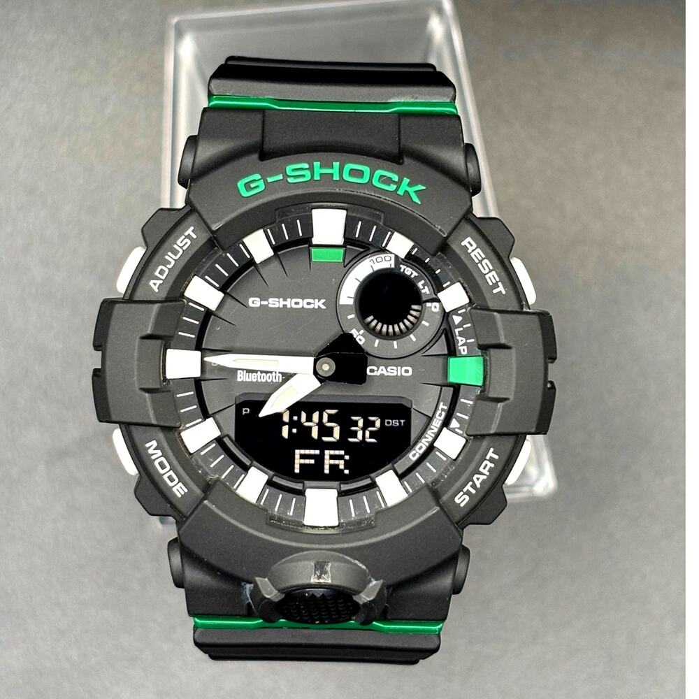 Casio G-Shock G-Squad GBA-800DG-1A Bluetooth Step Tracker Black Green Watch